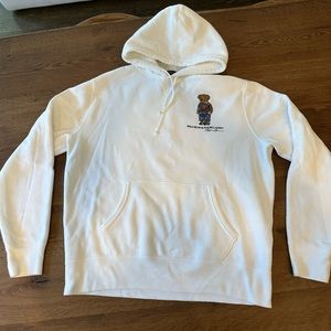 Polo Bear White Men’s Hoodie Size L Ralph Lauren